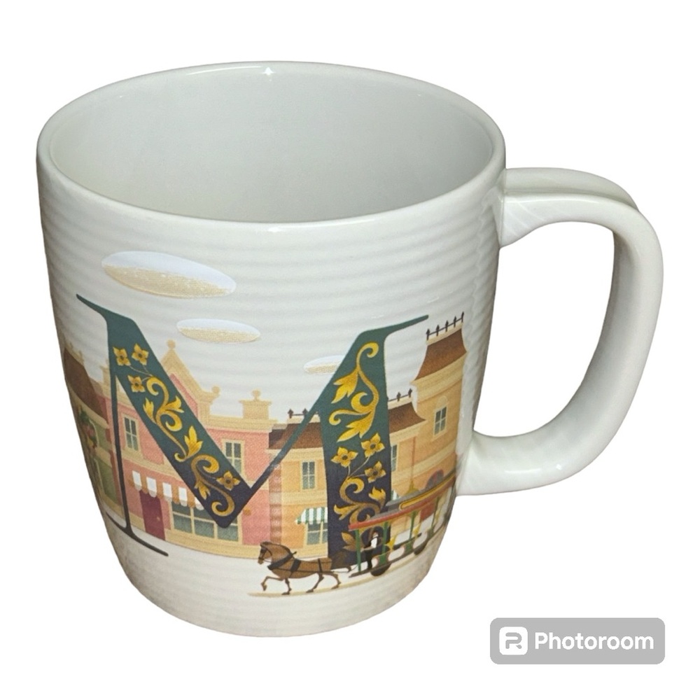 Disney Parks ABCDisney M is for Main Street Ceramic Coffee Cup Mug EUC